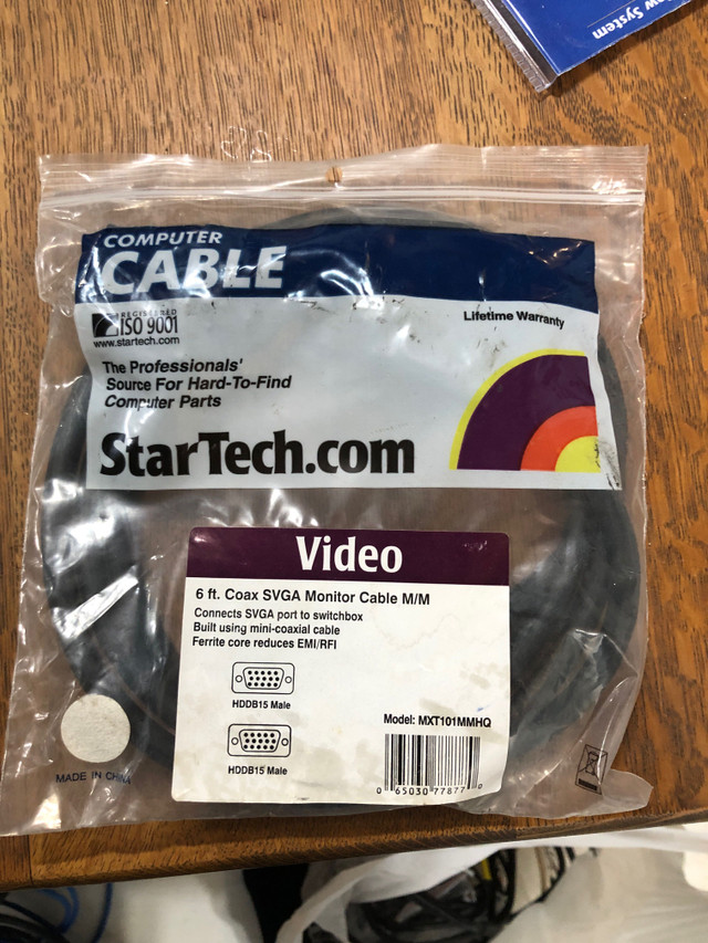 SVGA coax monitor cable 6’  HDDB15 in Cables & Connectors in Kitchener / Waterloo