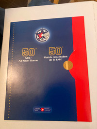 NHL 50TH ALL STAR GAME, CANADA 6 STAMP SET SEALED