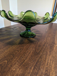 Art glass bowl - rich green colour