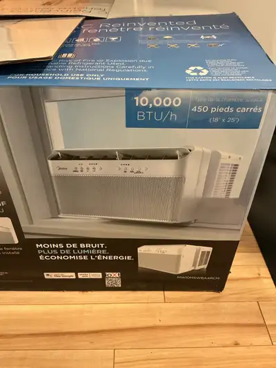 Restez au frais avec ce climatiseur de fenêtre Midea offrant une capacité de 10 000 BTU, idéal pour...
