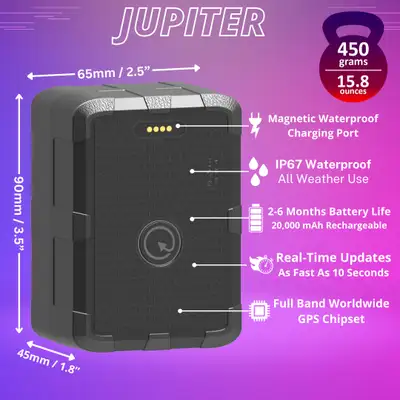 PlanetGPS Magnetic 4G Real-Time GPS Tracker w/ Global Coverage, View more