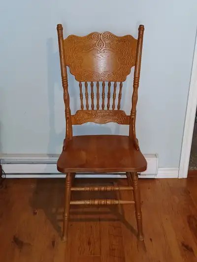 Vintage Carved Back Spindle Chairs, View more