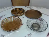 Wooden bowl and trays 