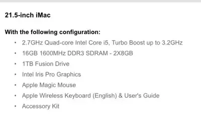 iMac 21.5”, View more