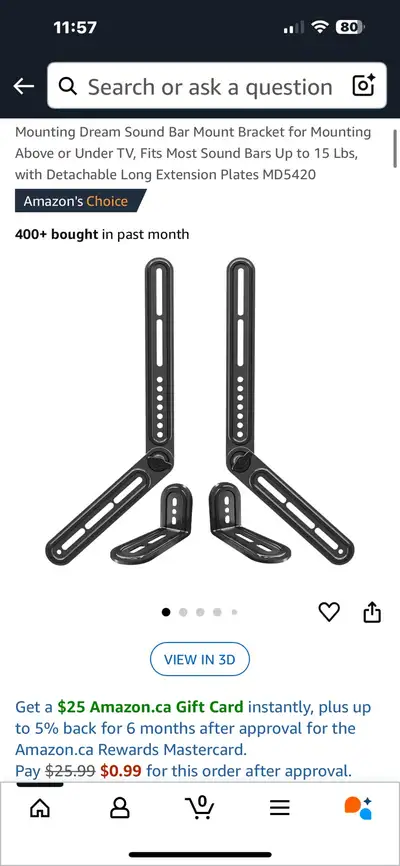 sound bar bracket, View more