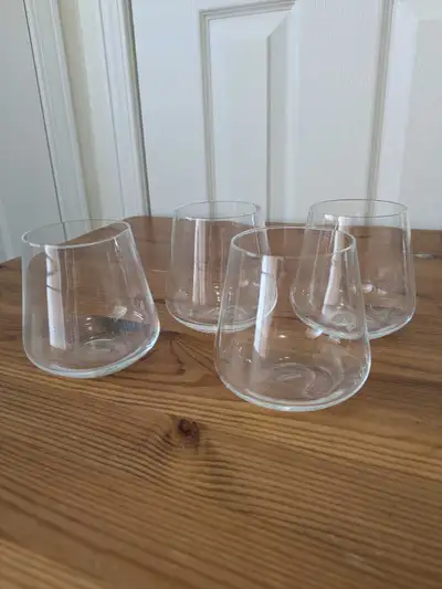 Set of 4 Trudeau stemless red wine glasses, View more