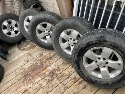 We are selling 2 full sets of Goodyear Wrangler (Kevlar) All-Terrain Adventure truck tires, size 265...