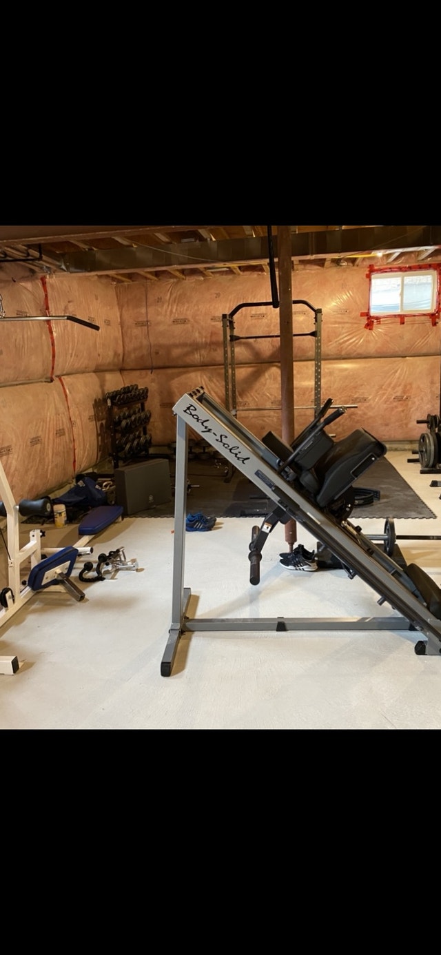 Hack Squat, leg press, Lat pull down, smith machine Exercise