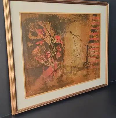 Vtg Hoi Lebadang "Still Life in Orange" Ltd Ed Lithograph Signed, View more