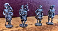Collectible Scottish Military Pewter Figurines, Set of 4 ,  West