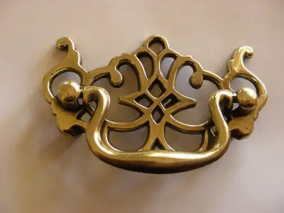 THESE BEST QUALITY BRASS CHIPPENDALE STYLE HANDLES ARE FROM THE 1980'S ,NEVER USED, AND ARE AS WELL...
