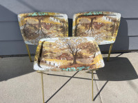 3 Vintage Metal TV trays -$35 for the set 