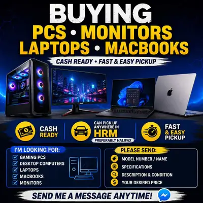 BUYING Gaming PCs, PS5, LAPTOPS, MACBOOKS, MONITORS, View more