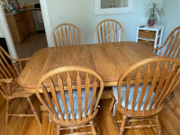 Oak Dining Table + 6 Chairs
