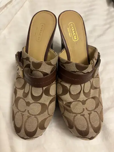 Coach Women's 7.5 Signature Heeled Mules, View more