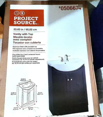 Project Source Vanity with Top with Espresso Finish, View more