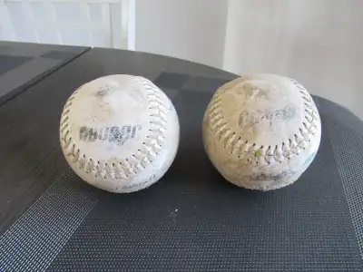 Two "Cooper" Official Softballs, Poly Center, Synthetic Cover, View more