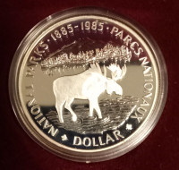 1985 Proof Silver Dollar, 1885 to 1985 Celebrating National Park