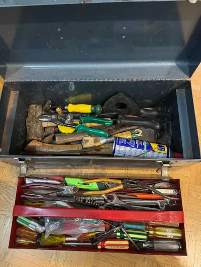 Toolbox + Various Assorted Hand Tools, View more