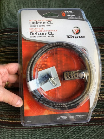 Lock any notebook, desktop, monitor, or projector with combination. Attach to any secure object or u...