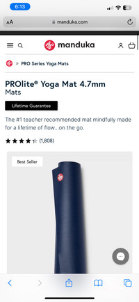 PROlite® Yoga Mat 4.7mmMidnight / Standard 71" (180cm)