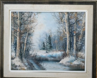 C.H. Bajeaux Canadian oil on canvas, Oil Painting in wood frame