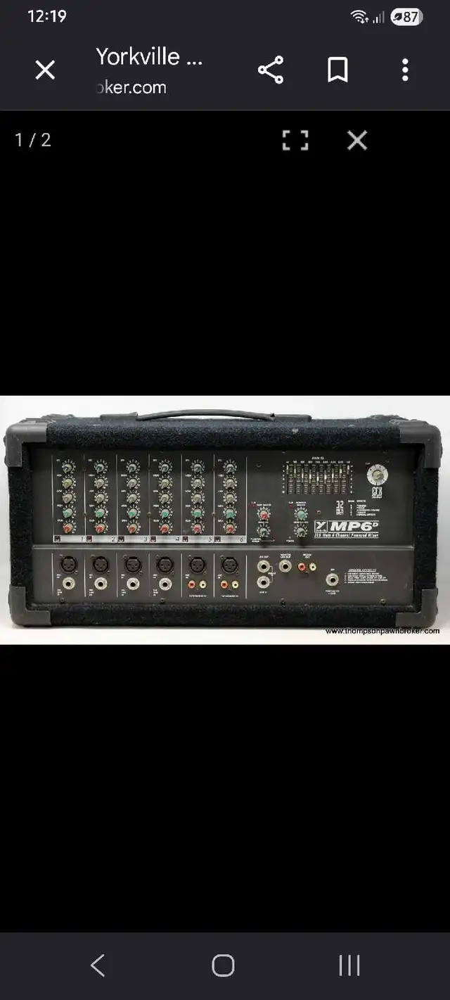 Yorkville 325 Watt 4 Omh 6 Channel power amp in Pro Audio & Recording Equipment in Hamilton - Image 2