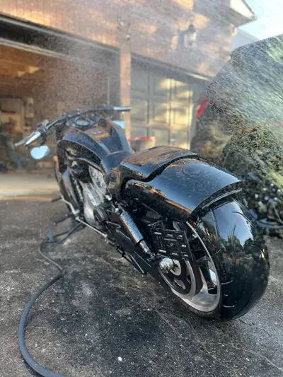 Harley Davidson Vrod muscle 2015 Custom air shocks Arnott air shocks Custom air intake cover Custom...