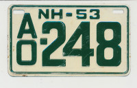 VINTAGE WHEATIES CEREAL 1953 NEW HAMPSHIRE BICYCLE LICENSE PLATE