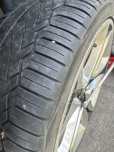 Two tires are good. The other two need replaced at some point. Can sell the rims separate for $400 o...