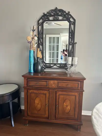 Brown Hutch with Mirror, View more