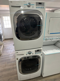 AMAZING WHITE XLARGE 27w front load washer electric dryer set 