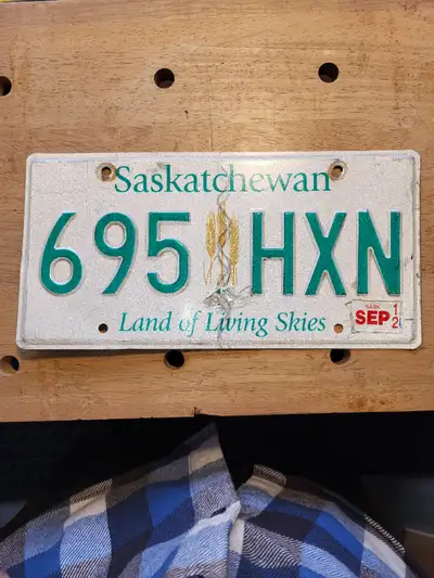 Vintage Saskatchewan license plate