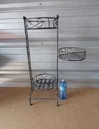 Wrought Iron 3 Tiered Plant Stand. Excellent Condition