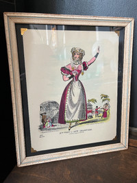 Antique O. Hodgson Tinsel Print f. Theatre Actress