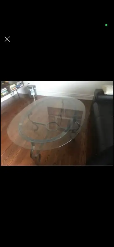Glass and metal coffee table Oval coffee table in Coffee Tables in City of Toronto - Image 2