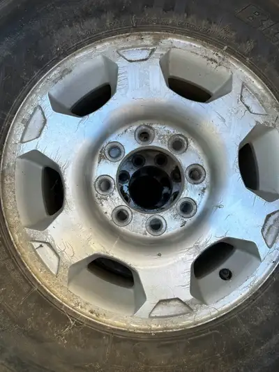 4 Factory GM 8x6.5 17” Wheels Wheels show some oxidation/ clear peeling. Would make an excellent set...