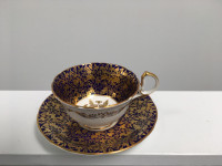 Aynsley Gold and Colbalt Blue C960 Cup and Saucer