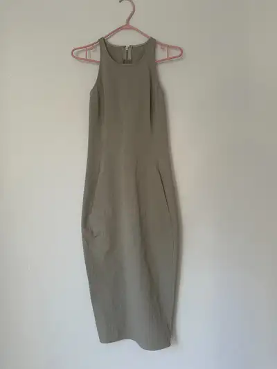 Rick Owens Grey Texture Dress from the Babel 2019 Collection - Two hidden pockets in front - Black s...