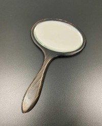 Vintage Wood handheld vanity mirror