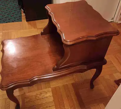 Vintage Two Tier Side Table solid wood, View more