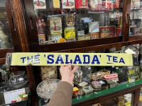 Original porcelain Salada Tea door push 