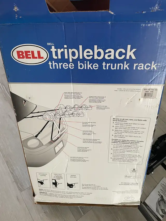 Bell Tripleback Three Bike Trunk Rack- Brand New in Other in London - Image 4
