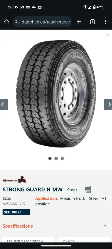 425/65R22.5 tire , 385/65R22.5, 11R22.5, 255/70R22.5, 11R24.5 . We do mobile tire service, FOCA TIRE...