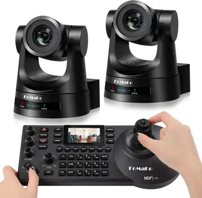 FoMaKo PTZ Camera 30X Bundle (2 Cameras + Pro Controller), View more