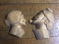 2 Vintage Handcarved Figures by Georges Beaudregard $50 For Both