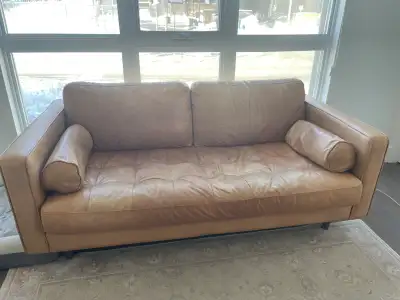 Leather 72" loveseat, View more