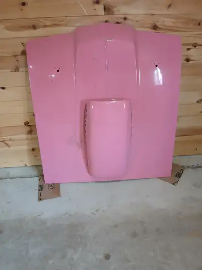 nice clean hood with absolutely no rust.has a super stock hood scoop on it profesionly done. it came...