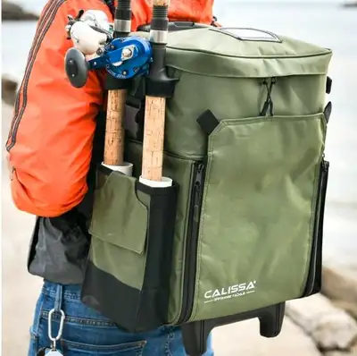 Brand New.....pickup preferable Recon' Rolling Fishing Backpack, Tackle Box Storage Bag - Non-Corros...