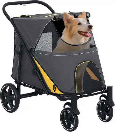 save $155: PawHut Foldable Pet Stroller With Universal F.Wheels, View more